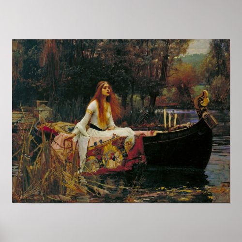 Lady of Shalott on the Water Poster