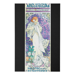 Lady of the Camelias, Alphonse Mucha Faux Canvas Print