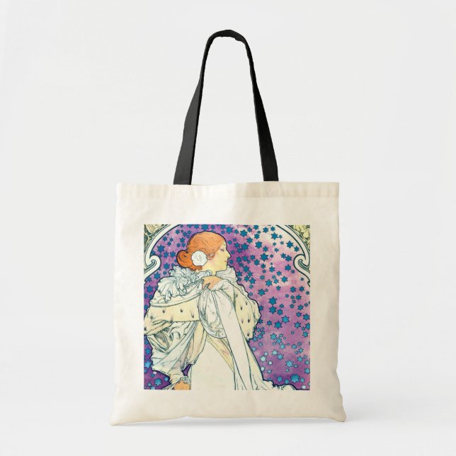 Lady of the Camelias, Alphonse Mucha Tote Bag (Front)