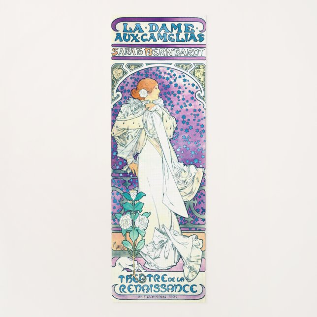 Lady of the Camelias, Alphonse Mucha Yoga Mat (Front)