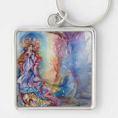 LADY OF THE LAKE Fantasy Pink Blue Keychain