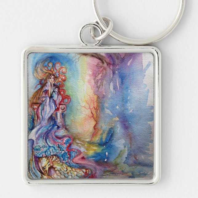 LADY OF THE LAKE Fantasy Pink Blue Keychain (Front)