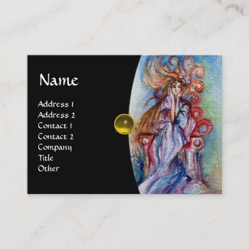 LADY OF THE LAKE monogram gem pink violet red Business Card