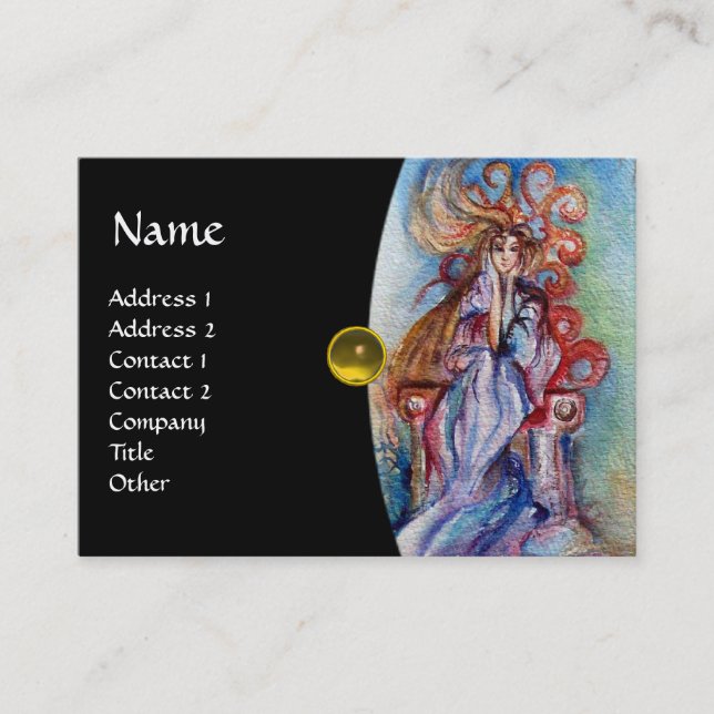 LADY OF THE LAKE monogram gem pink violet red Business Card (Front)
