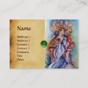 LADY OF THE LAKE monogram gem pink violet red Business Card