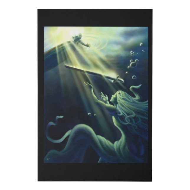 Lady of the Lake Presenting Excalibur Faux Canvas Print (Front)