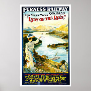 Lady of the Lake Steam Ship Vintage Travel Ad Poster