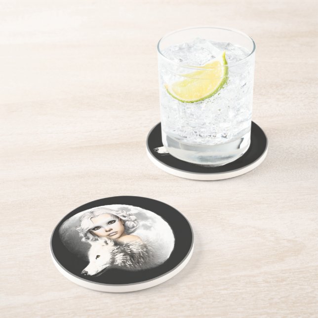 Lady of the Moon Drink Coaster (Side)