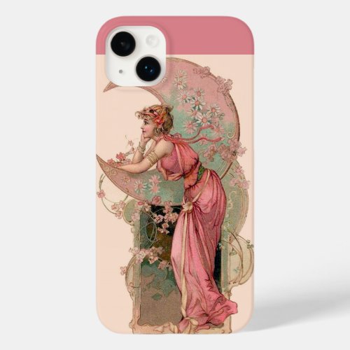 LADY OF THE MOON WITH FLOWERS IN PINK Case_Mate iPhone 14 PLUS CASE