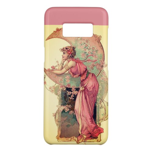 LADY OF THE MOON WITH FLOWERS IN PINK YELLOW Case_Mate SAMSUNG GALAXY S8 CASE