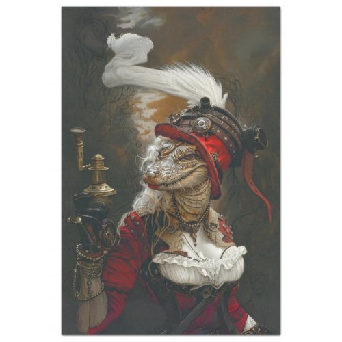 Lady of the Night Alligator Decoupage  Tissue Paper