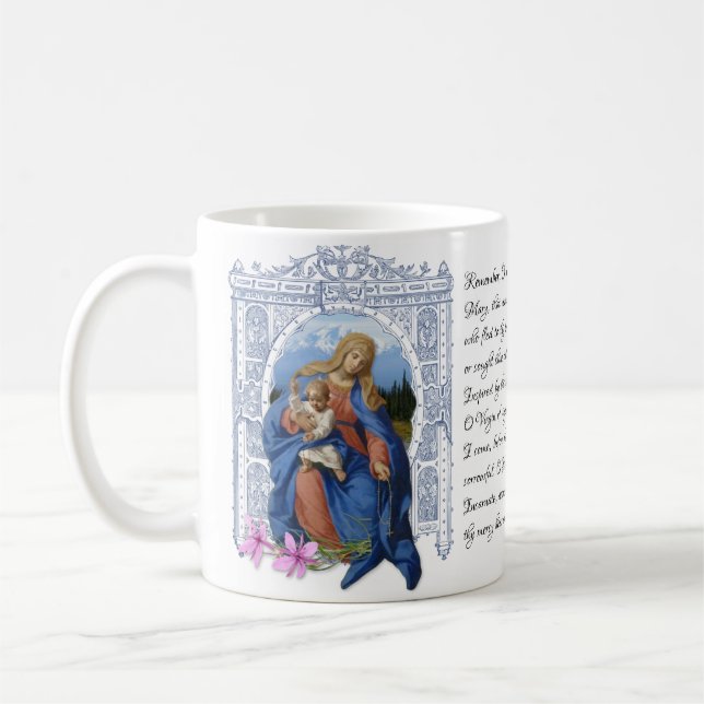 Lady of the Rosary Virgin Mother Mary Prayer Coffe Coffee Mug (Left)