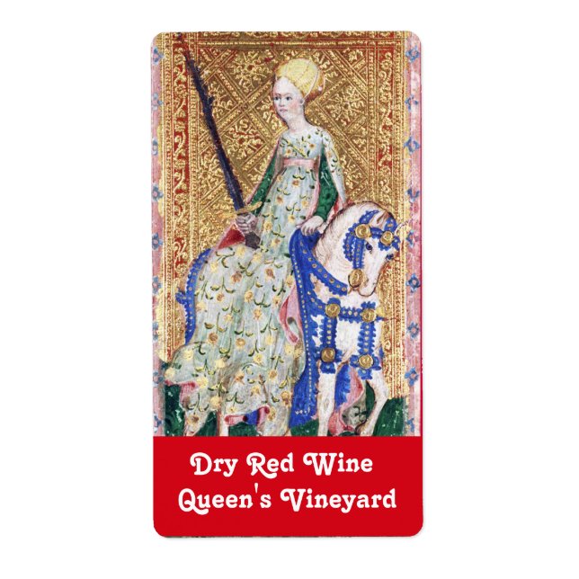 LADY OF THE SWORDS WINE LABEL / ANTIQUE TAROTS (Front)