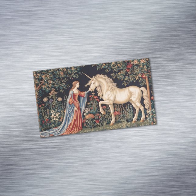 Lady of the Unicorn Business Card Magnet (In Situ)