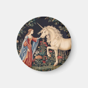 Lady of the Unicorn in a Garden Magnet