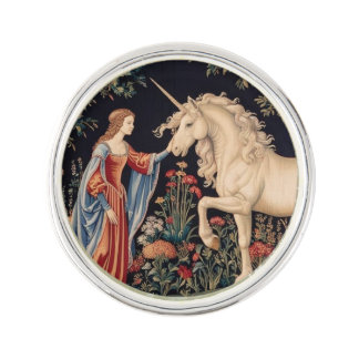 Lady of the Unicorn Lapel Pin