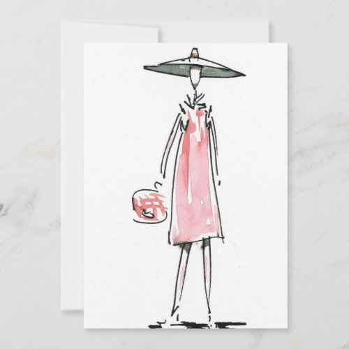 Lady off to Lunch Invitation