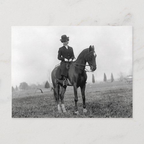 Lady on Horseback 1912 Postcard