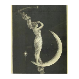 lady on the moon metal art