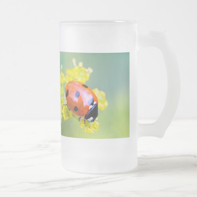 lady on top frosted glass beer mug (Right)