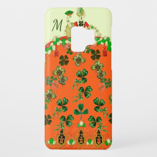 LADY ORANGE AND SHAMROCKS St Patricks Day Fashion Case_Mate Samsung Galaxy S9 Case