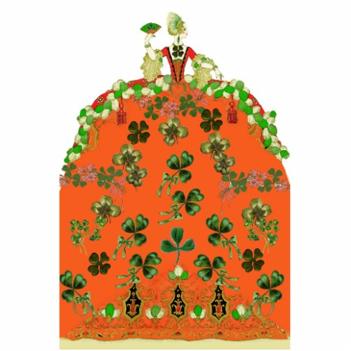 LADY ORANGE AND SHAMROCKS St Patricks Day Party Cutout