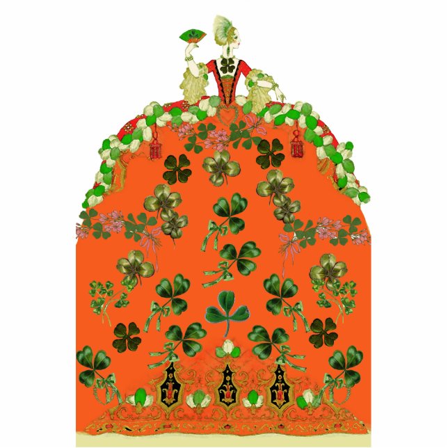 LADY ORANGE AND SHAMROCKS St. Patricks Day Party Cutout (Front)
