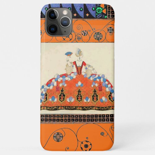 LADY ORANGE BLACK SWIRLS FASHION COSTUME DESIGNER iPhone 11 PRO MAX CASE