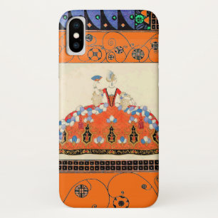 LADY ORANGE BLACK SWIRLS /FASHION COSTUME DESIGNER iPhone X CASE
