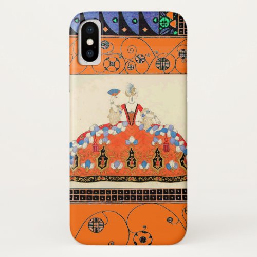 LADY ORANGE BLACK SWIRLS FASHION COSTUME DESIGNER iPhone X CASE