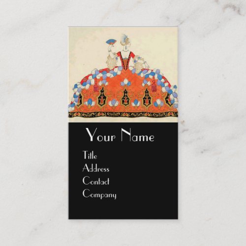 LADY ORANGE FASHION COSTUME DESIGNER MAKEUP ARTIST BUSINESS CARD