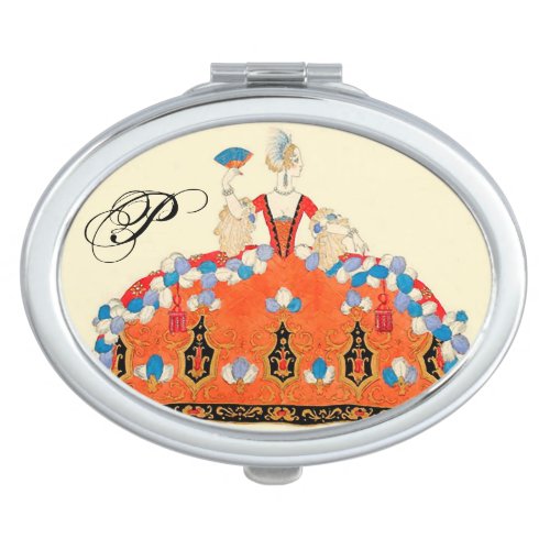 LADY ORANGE FASHION COSTUME DESIGNER MAKEUP ARTIST COMPACT MIRROR