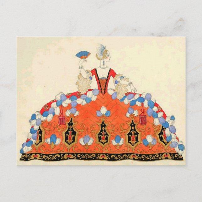 LADY ORANGE FASHION COSTUME DESIGNER MAKEUP ARTIST POSTCARD (Front)
