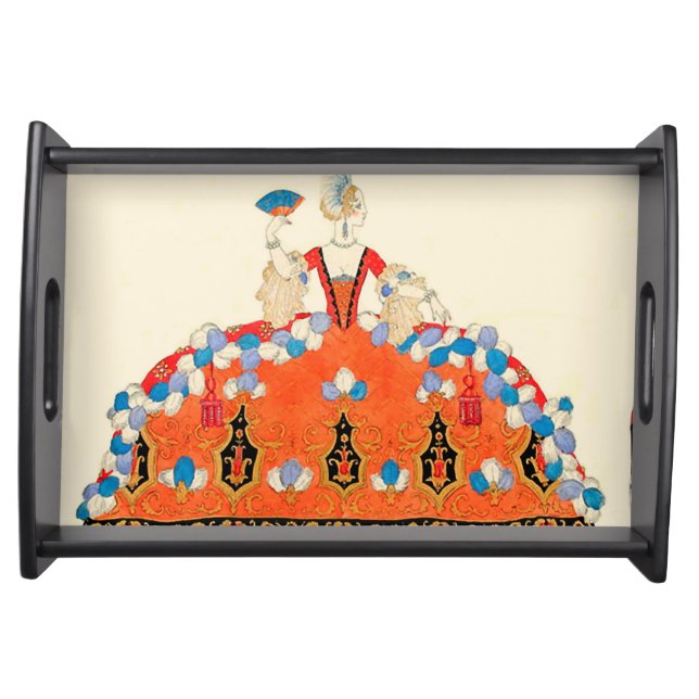 LADY ORANGE FASHION COSTUME DESIGNER MAKEUP ARTIST SERVING TRAY (Front)