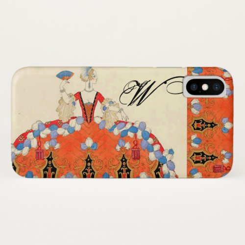 LADY ORANGE FASHION COSTUME DESIGNER MONOGRAM iPhone XS CASE