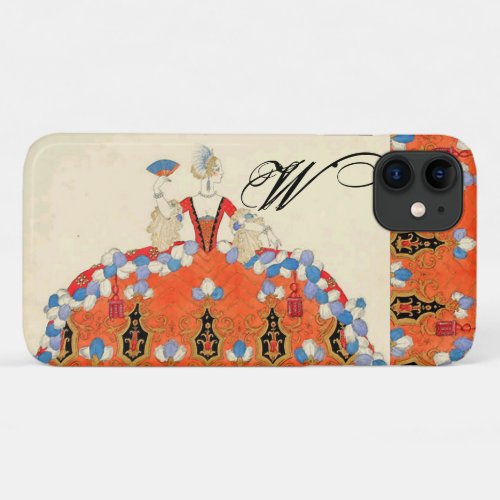 LADY ORANGE FASHION COSTUME DESIGNER MONOGRAM iPhone 11 CASE