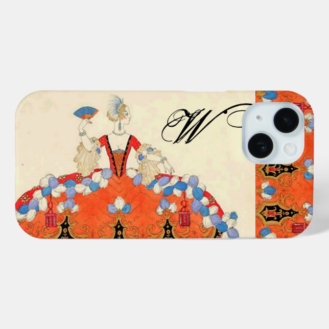 LADY ORANGE FASHION COSTUME DESIGNER MONOGRAM Case-Mate iPhone CASE (Back (Horizontal))