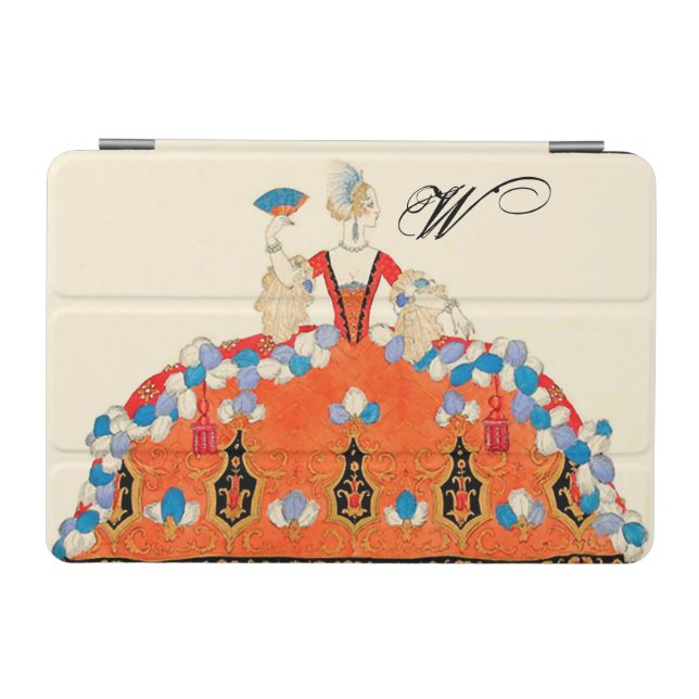 LADY ORANGE FASHION COSTUME DESIGNER MONOGRAM iPad MINI COVER (Horizontal)