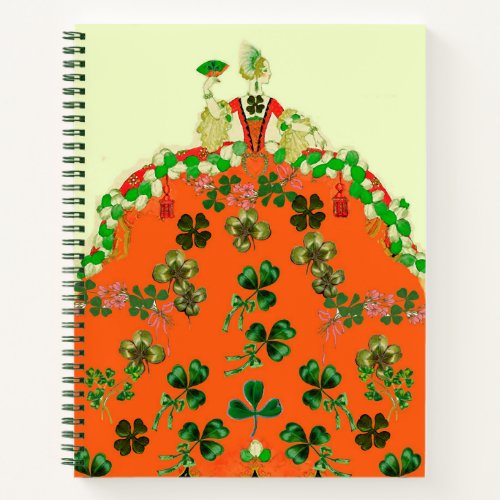 LADY ORANGESHAMROCKS  ART DECO St Patricks Day Notebook