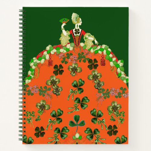 LADY ORANGESHAMROCKS St Patricks Day Green Notebook