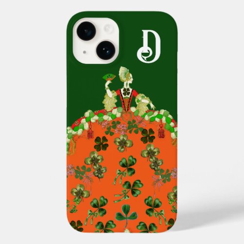 LADY ORANGESHAMROCKS St Patricks Day Monogram Case_Mate iPhone 14 Case