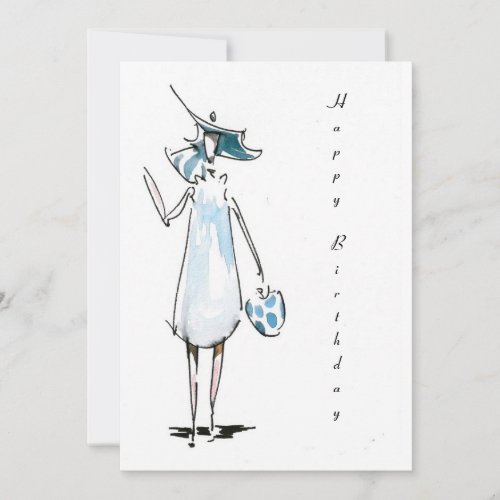 Lady out to Lunch Happy Birthday Card Announcement