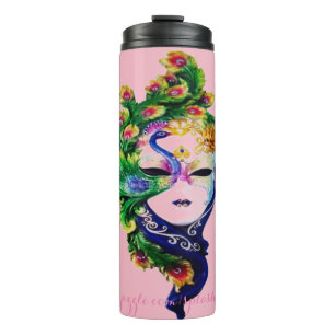 "Lady Peacock" Thermal Tumbler
