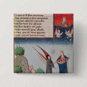 Lady Philosophy leads Boethius in flight Pinback Button