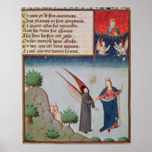 Lady Philosophy leads Boethius in flight Poster