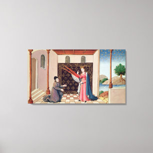 Lady Philosophy offers to Boethius wings Canvas Print
