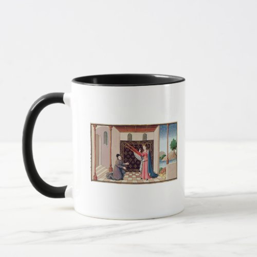 Lady Philosophy offers to Boethius  wings Mug