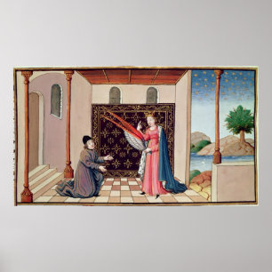 Lady Philosophy offers to Boethius wings Poster