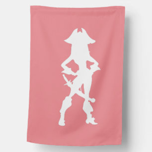 lady pink pirate house flag