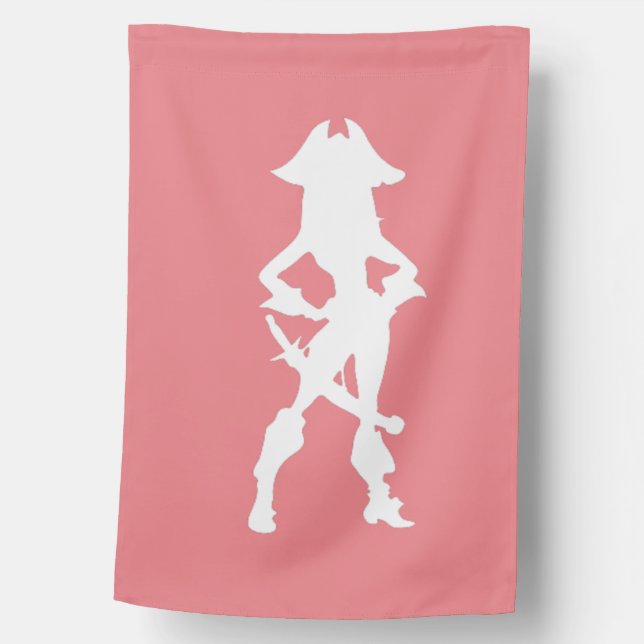 lady pink pirate  house flag (Front)